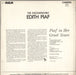 Edith Piaf The Incomparable Edith Piaf UK vinyl LP album (LP record)