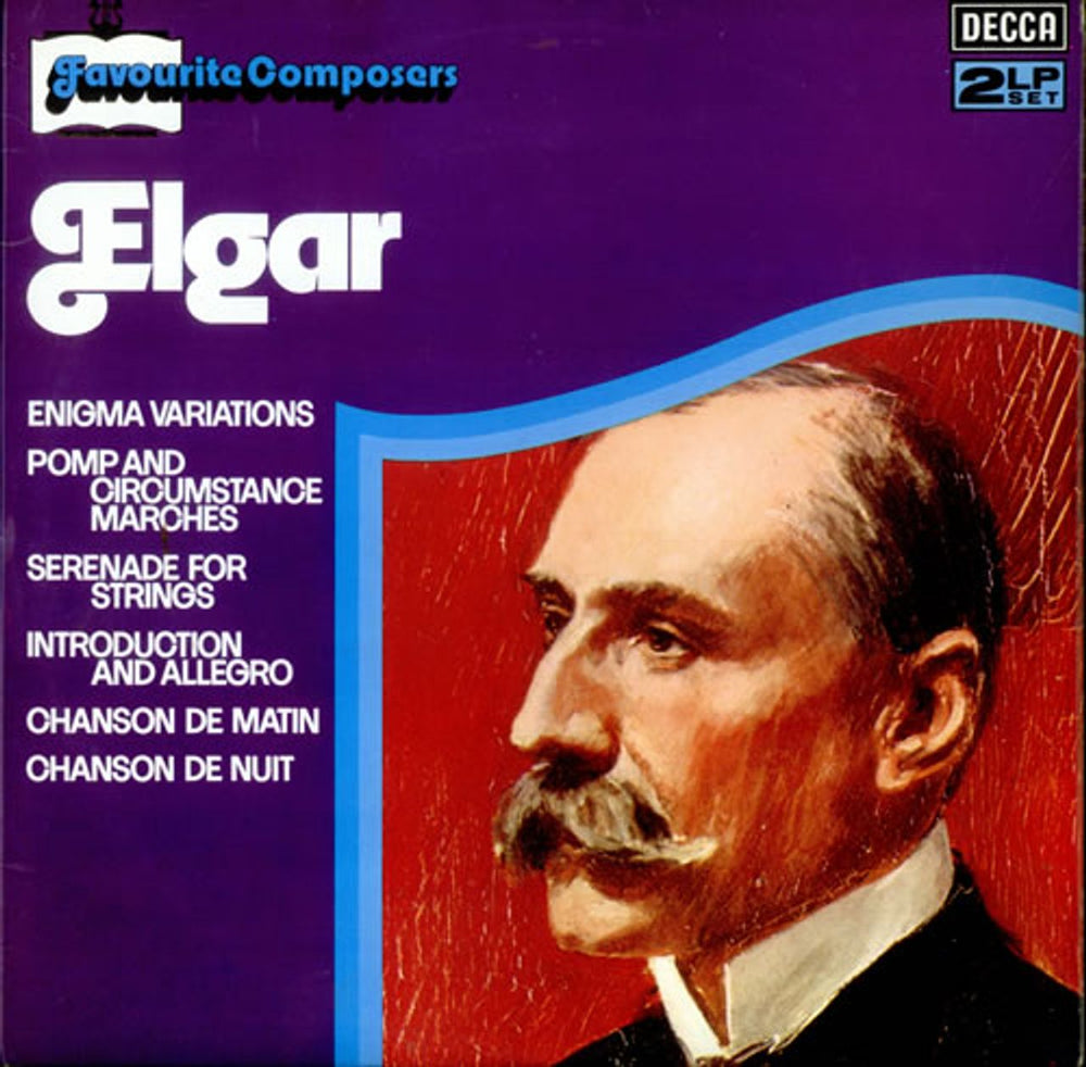Edward Elgar Favourite Composers UK 2-LP vinyl record set (Double LP Album) DPA537/8