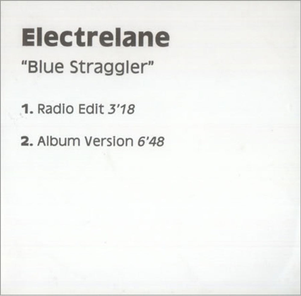 Electrelane Blue Straggler UK Promo CD-R acetate CD-R ACETATE