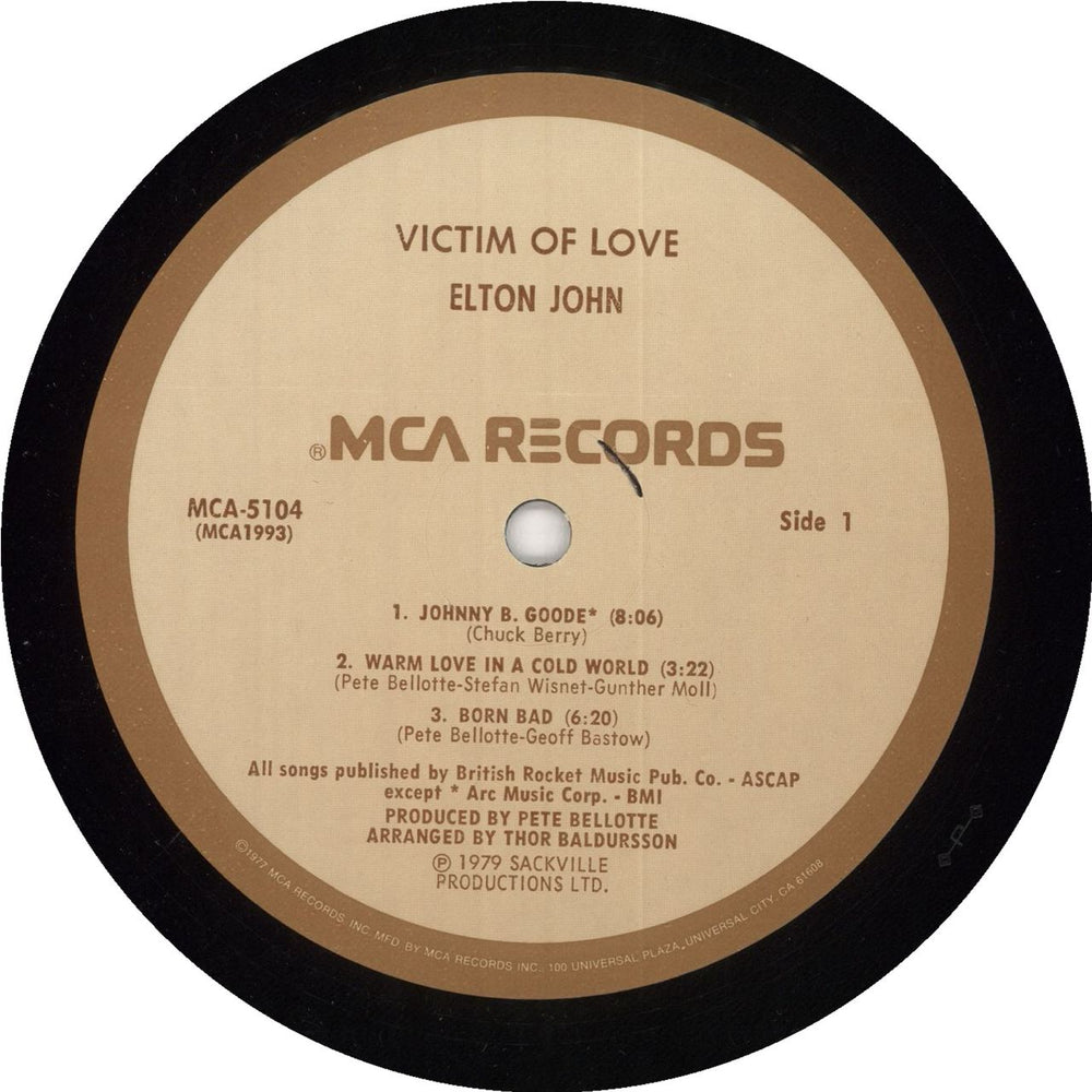 Elton John Victim Of Love - Gold promo US Promo vinyl LP album (LP record)