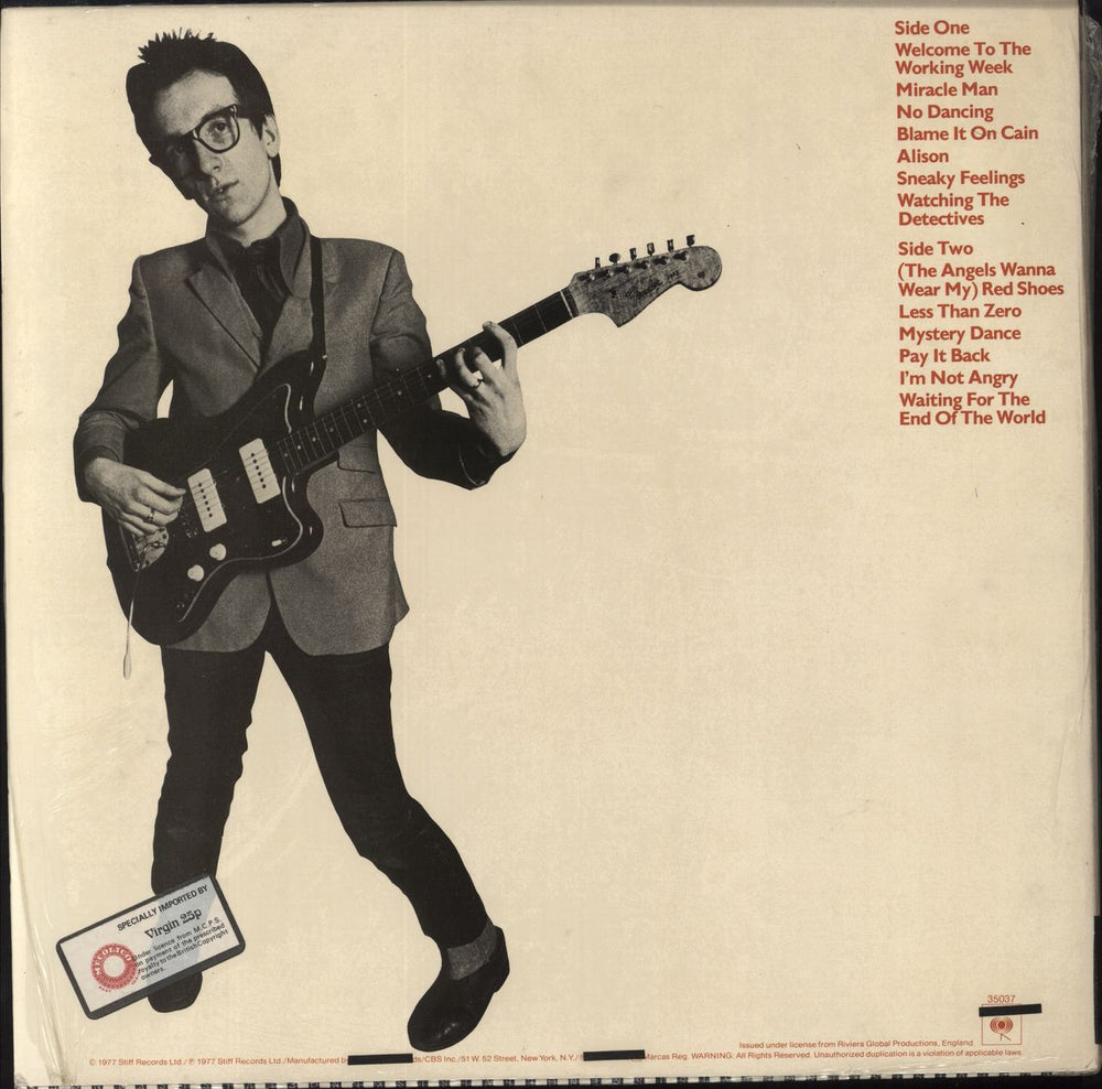 Elvis Costello My Aim Is True - export - shrink US vinyl LP album (LP record)