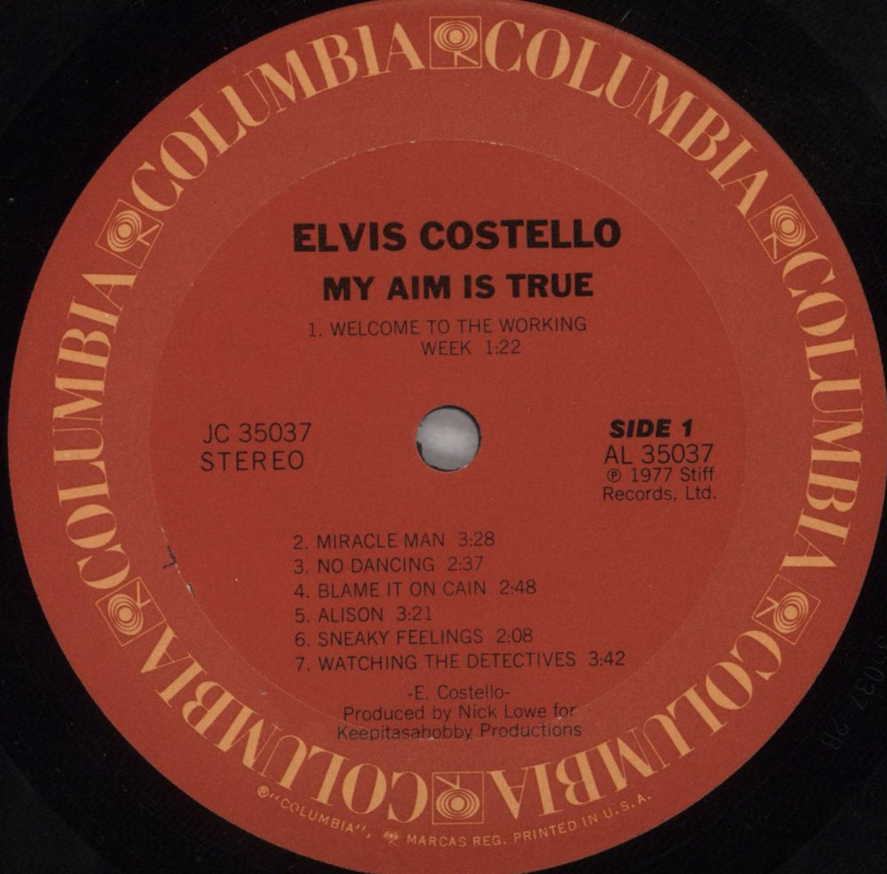 Elvis Costello My Aim Is True US vinyl LP album (LP record) COSLPMY288214