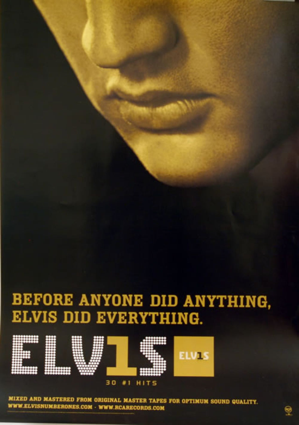 Elvis Presley 30 #1 Hits UK Promo poster 19 X 27