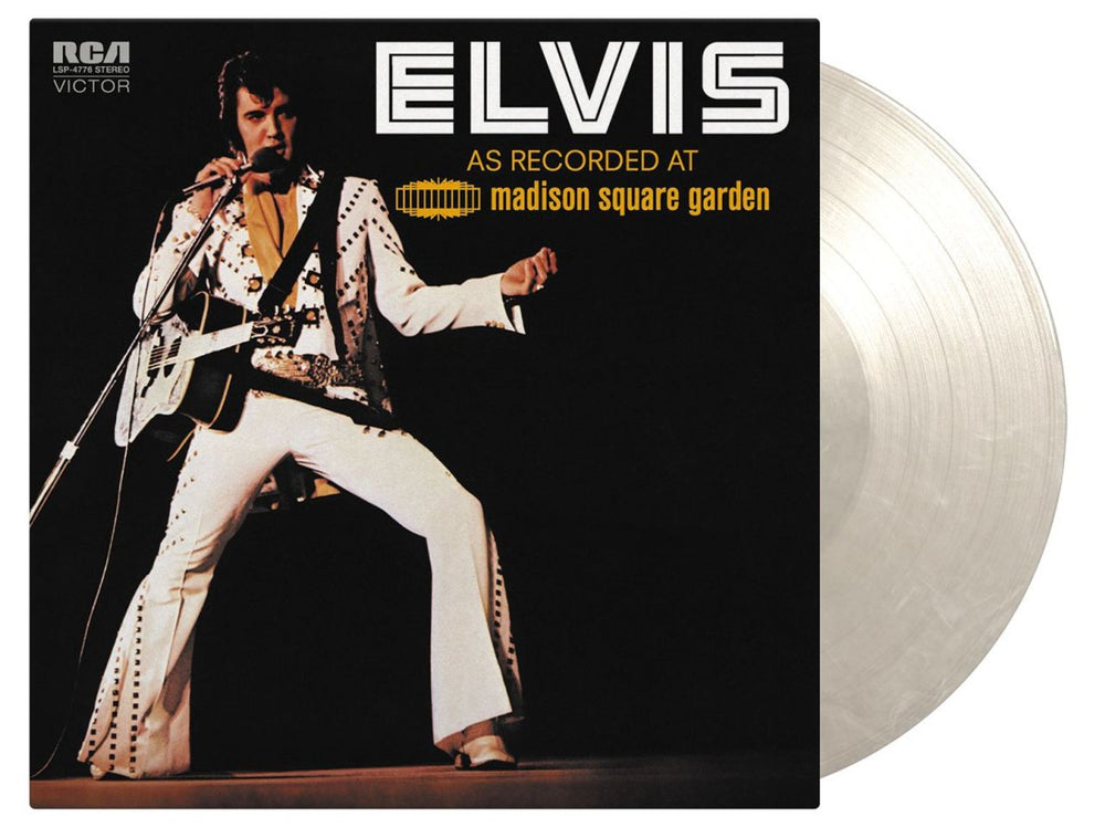 Elvis Presley As Recorded At Madison Square Garden - White Marbled Vinyl UK 2-LP vinyl record set (Double LP Album) MOVLP643