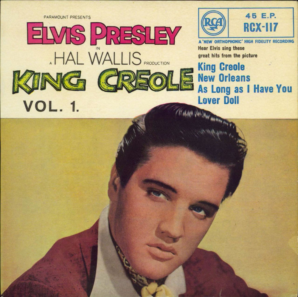 Elvis Presley King Creole Vol.1 EP - 1st - EX UK 7" vinyl single (7 inch record / 45) RCX-117