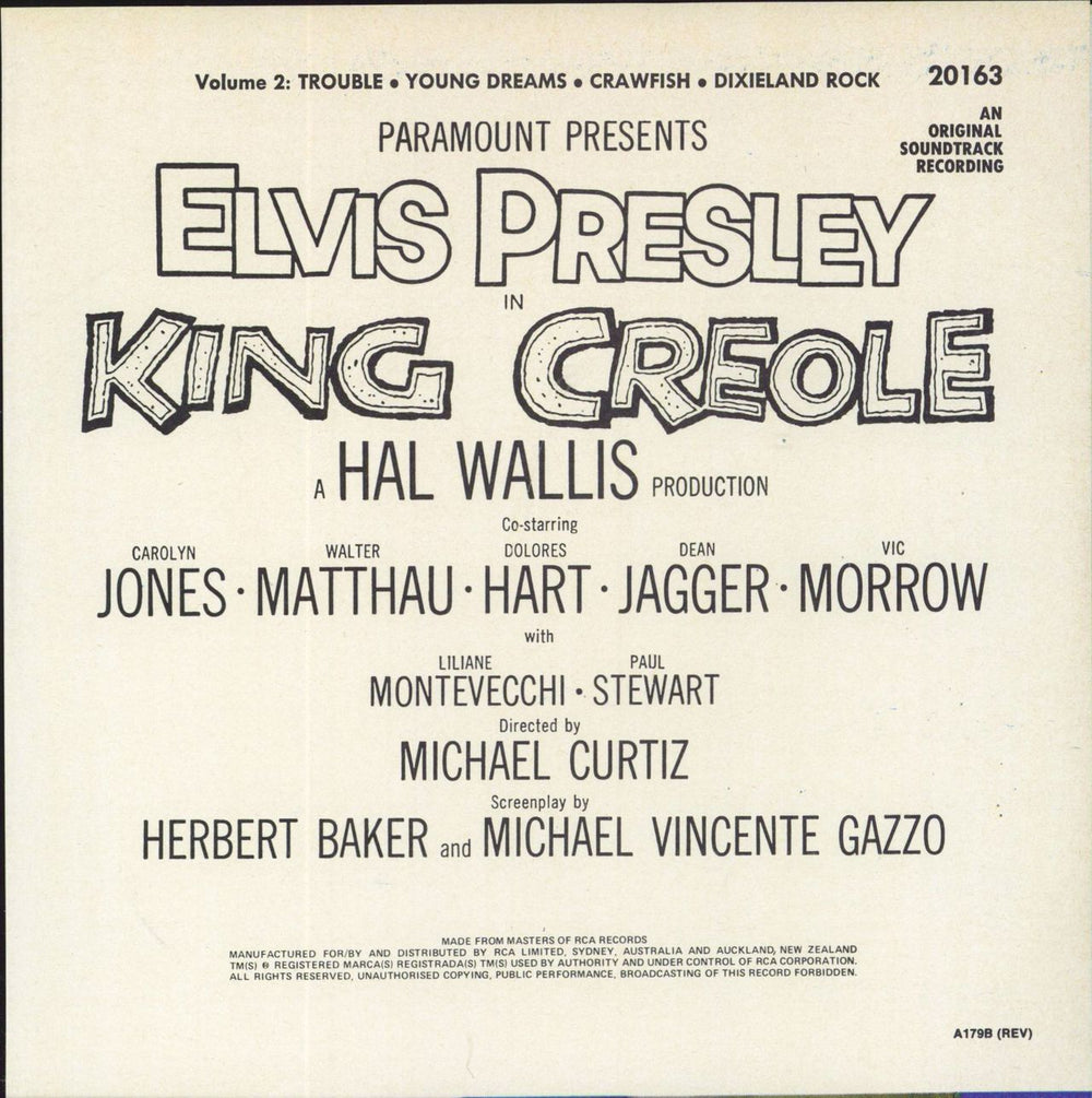 Elvis Presley King Creole Vol. 2 Australian 7" vinyl single (7 inch record / 45)