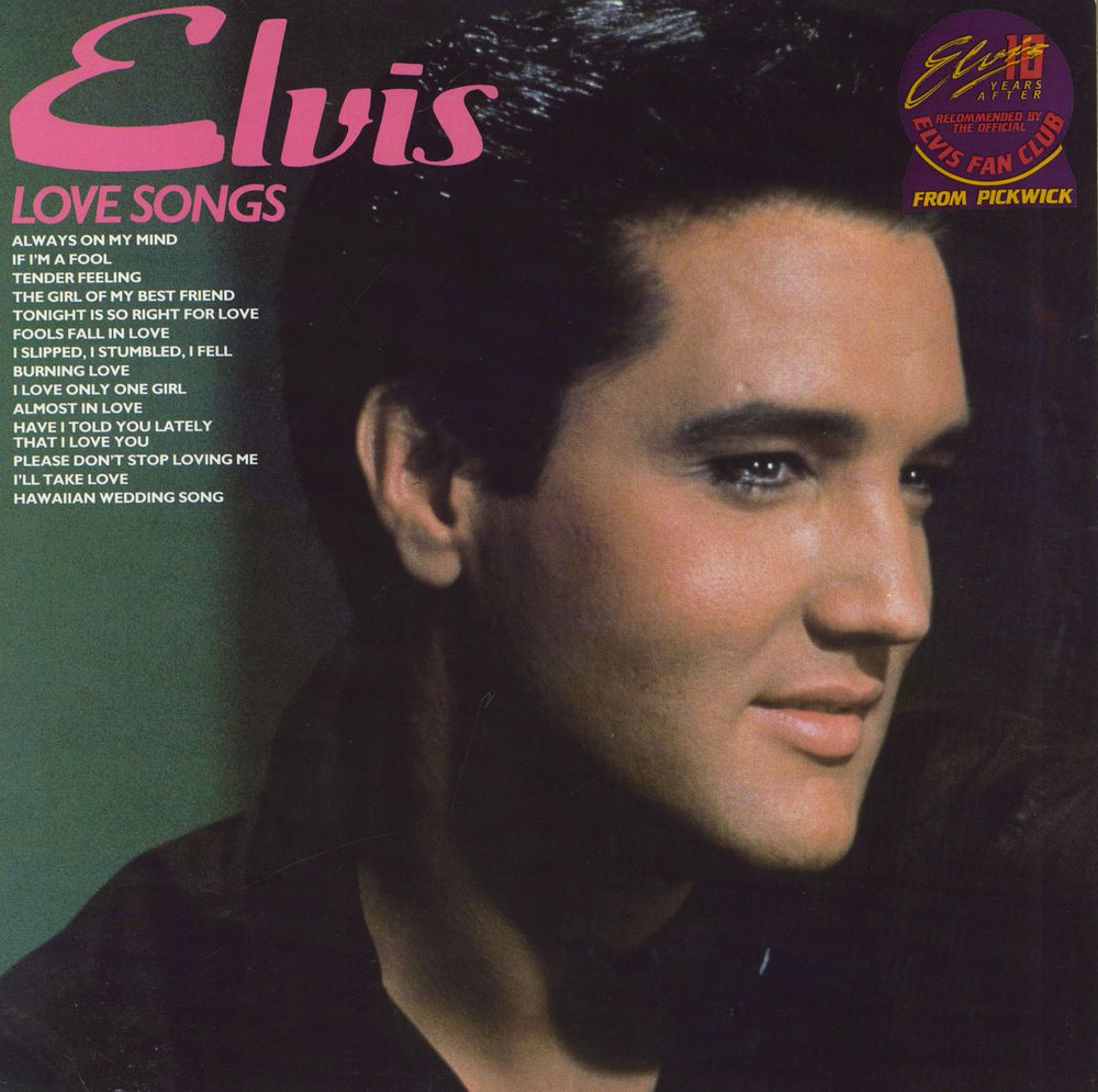 Elvis Presley Love Songs - Hype Stickered Sleeve UK vinyl LP album (LP record) CDS1211