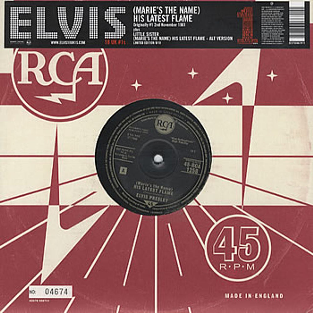 Elvis Presley [Marie's The Name] His Latest Flame - [Numbered] UK 10" vinyl single (10 inch record) 82876666701