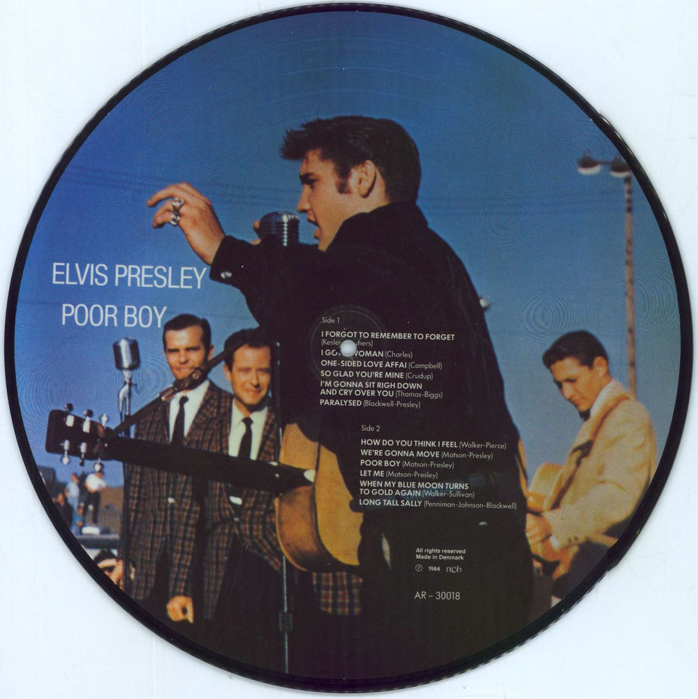 Elvis Presley Poor Boy - Calendar insert Danish picture disc LP (vinyl picture disc album)