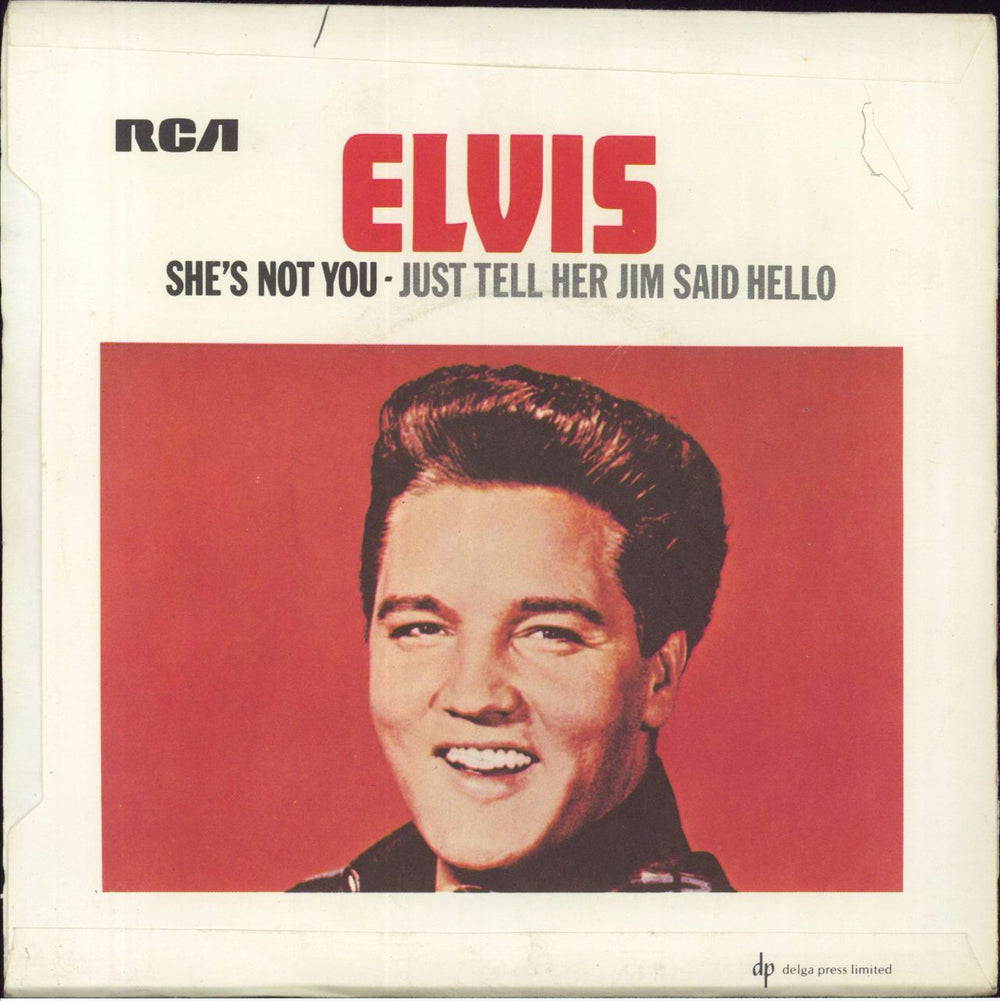 Elvis Presley She's Not You + p/s - EX UK 7" vinyl single (7 inch record / 45)