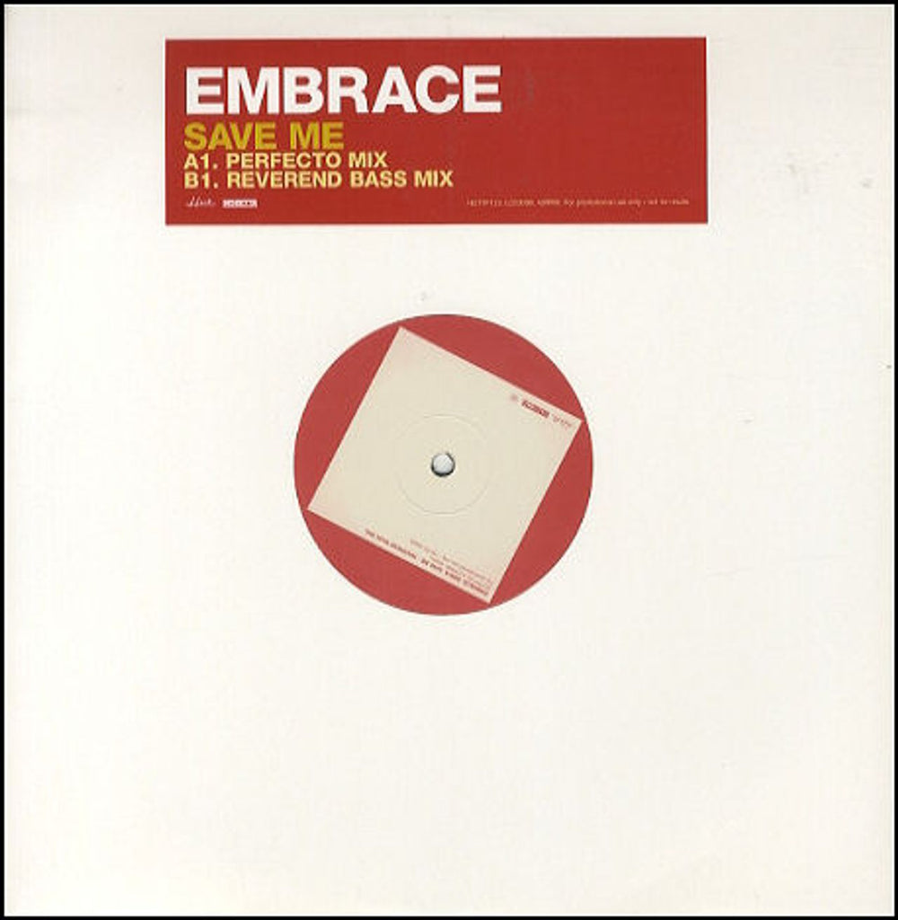 Embrace Save Me UK Promo 12" vinyl single (12 inch record / Maxi-single) HUTTP133