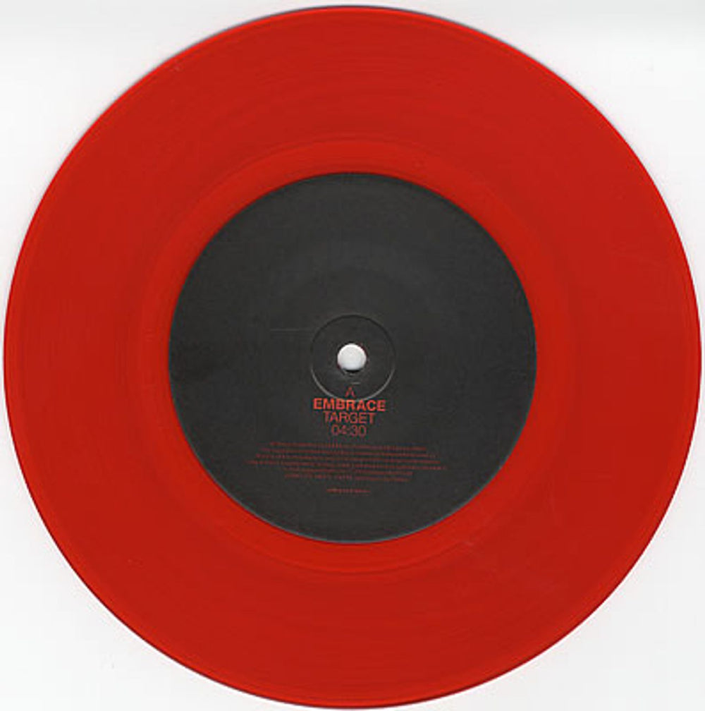 Embrace Target - Red vinyl UK 7" vinyl single (7 inch record / 45) EMB07TA372590