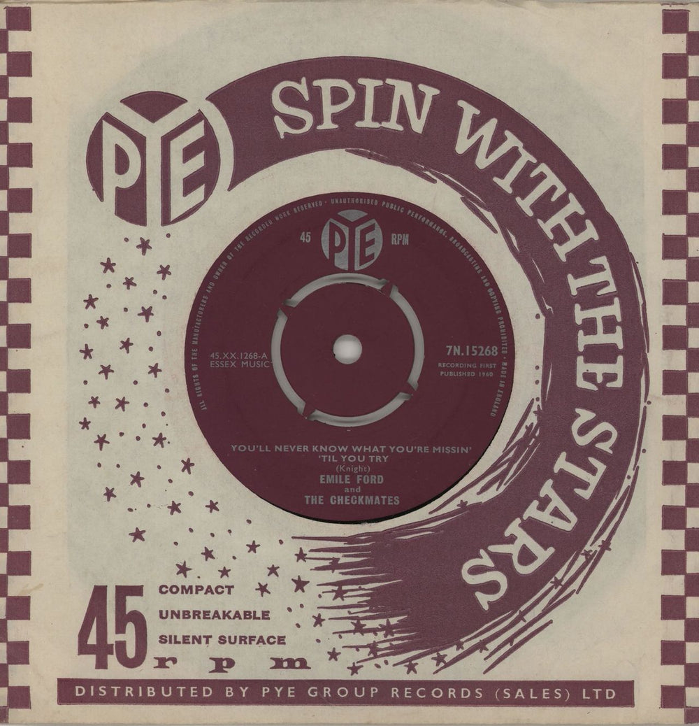 Emile Ford And The Checkmates You'll Never Know What You're Missing 'Til You Try UK 7" vinyl single (7 inch record / 45) 7N.15268