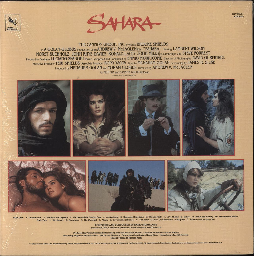 Ennio Morricone Sahara - shrink US vinyl LP album (LP record)
