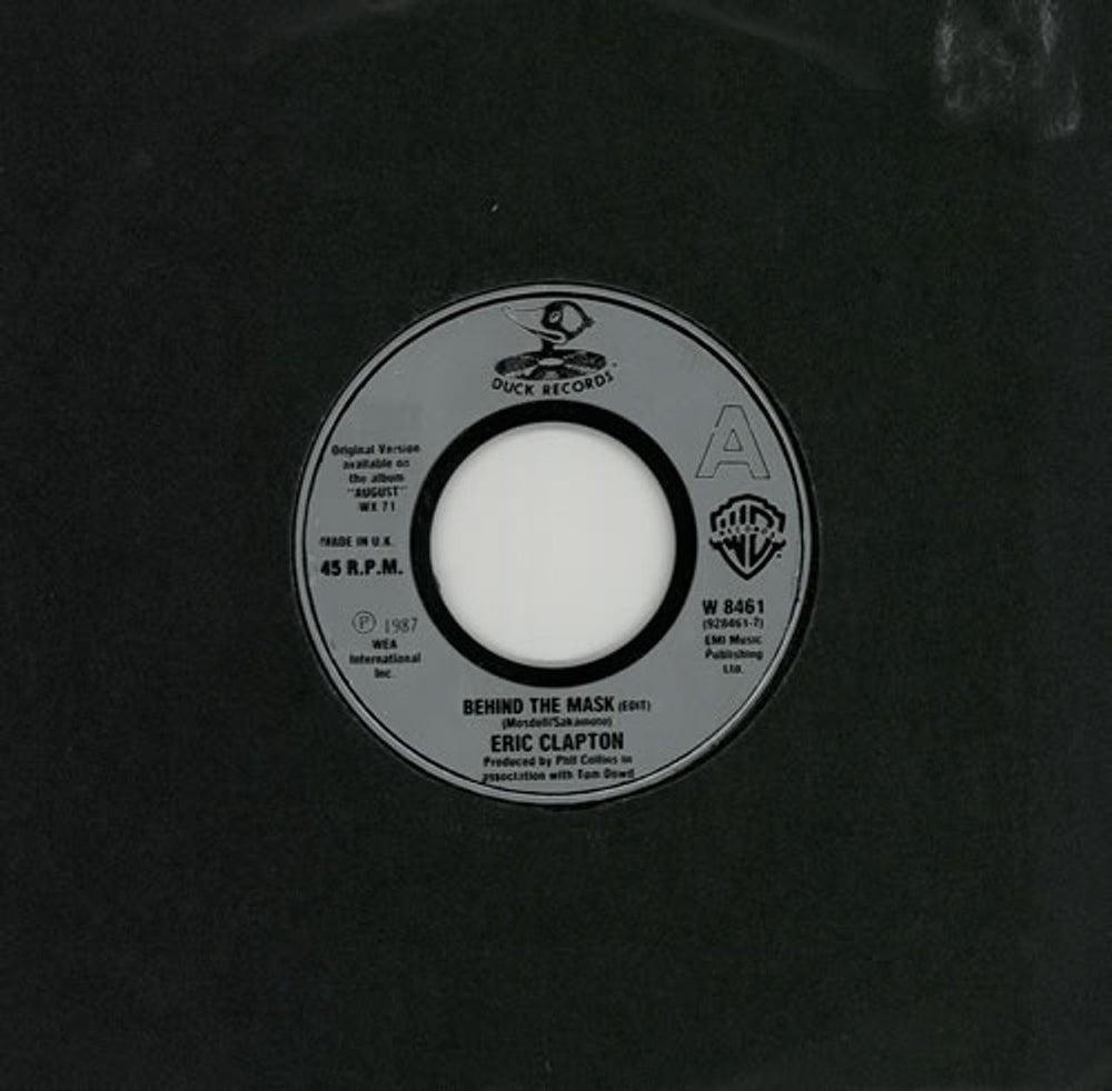 Eric Clapton Behind The Mask - Juke Box UK 7" vinyl single (7 inch record / 45) W8461