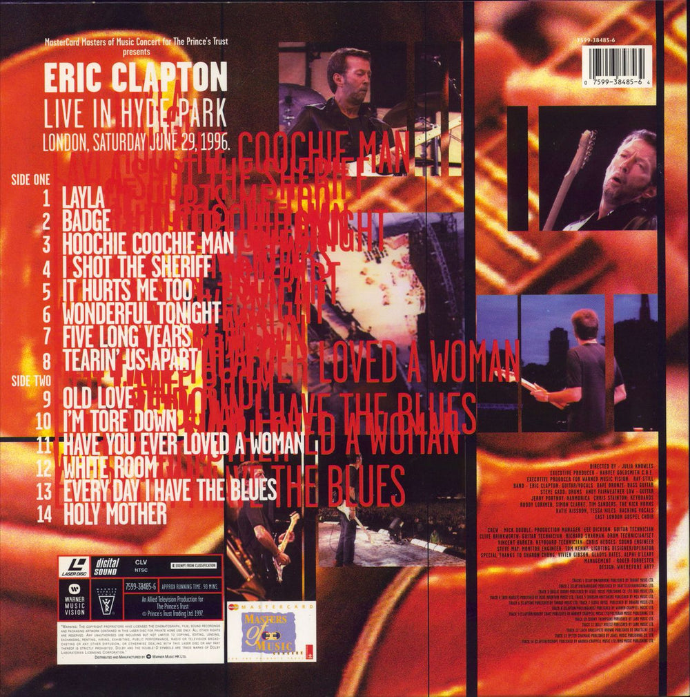 Eric Clapton Live In Hyde Park Hong Kong laserdisc / lazerdisc