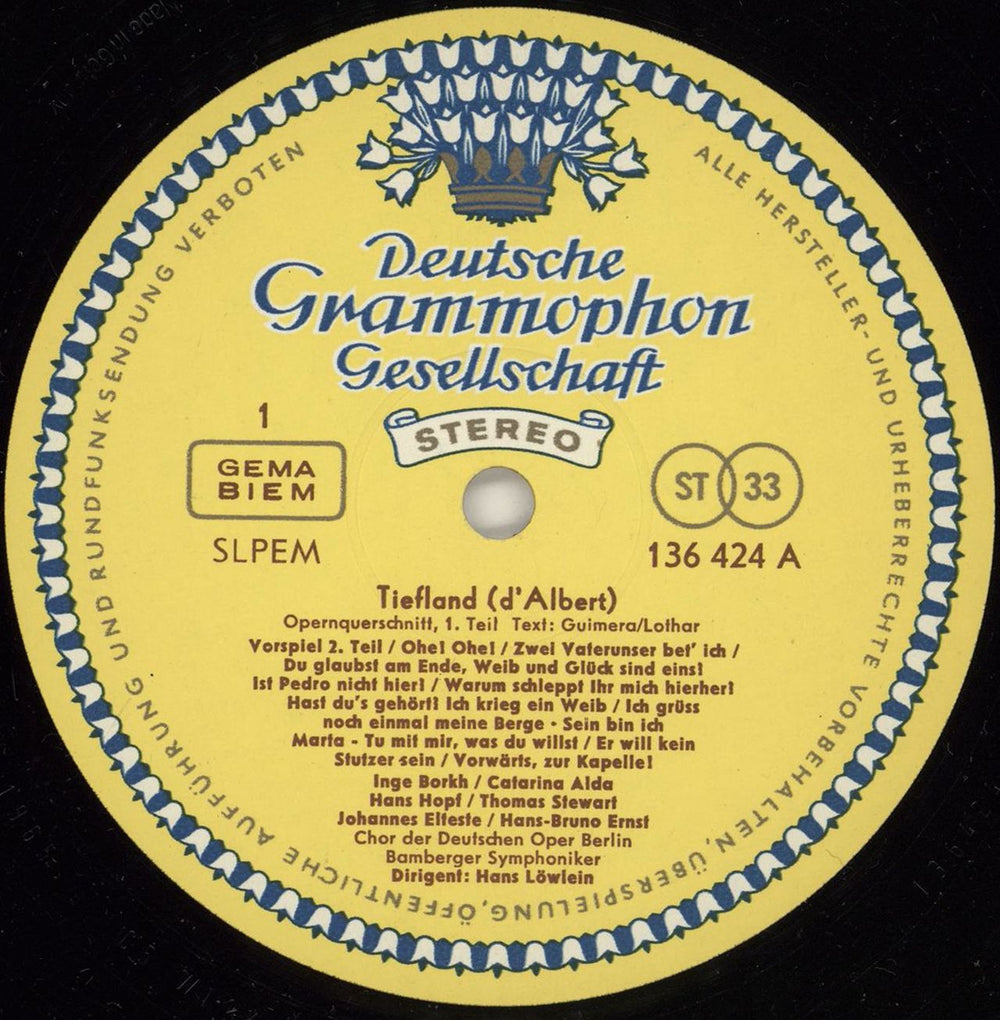 Eugen D'Albert Tiefland German vinyl LP album (LP record) 29QLPTI765170