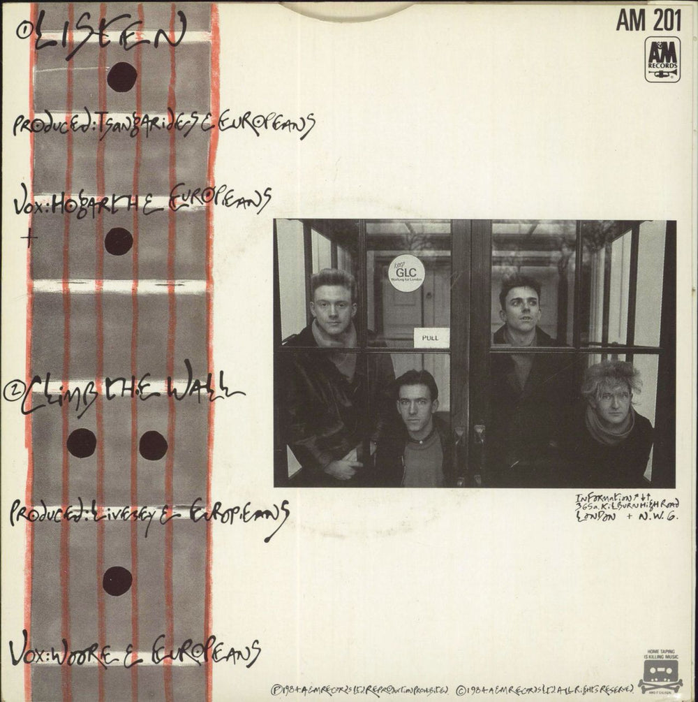 Europeans Listen UK 7" vinyl single (7 inch record / 45)