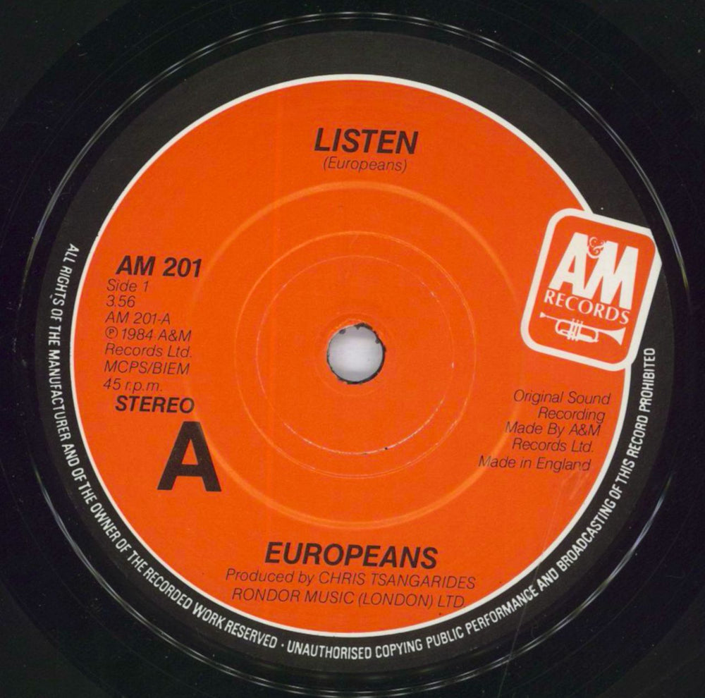 Europeans Listen UK 7" vinyl single (7 inch record / 45) URO07LI213955