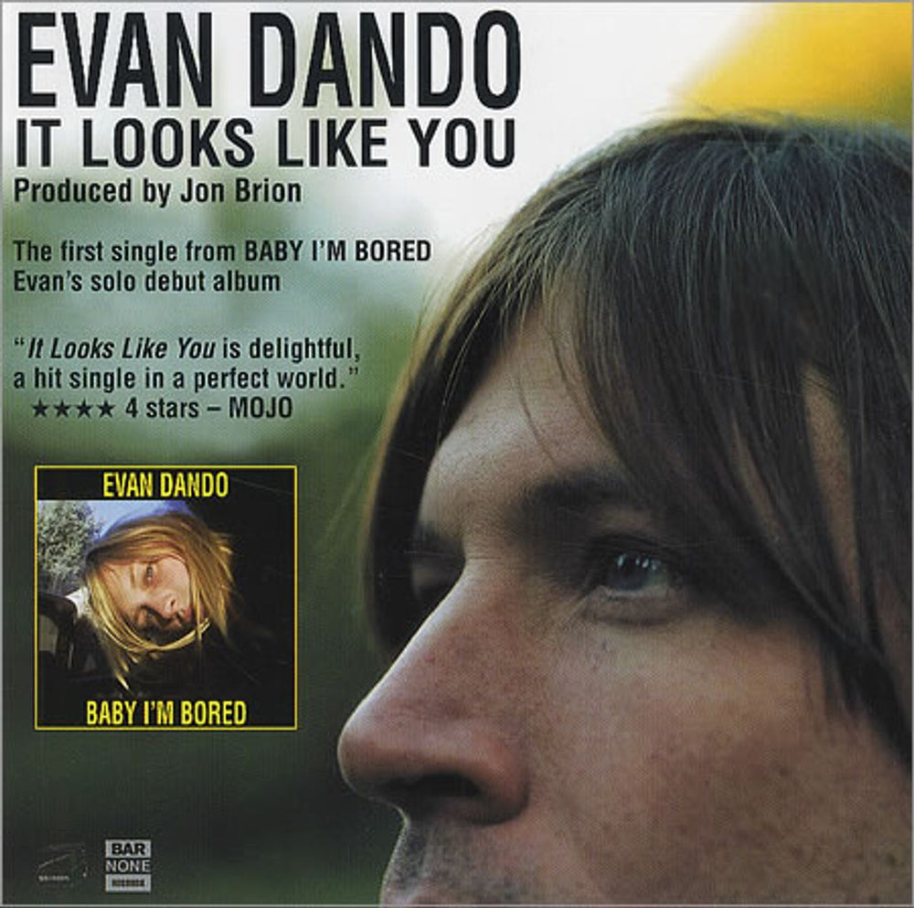 Evan Dando It Looks Like You US Promo CD-R acetate CDR ACETATE