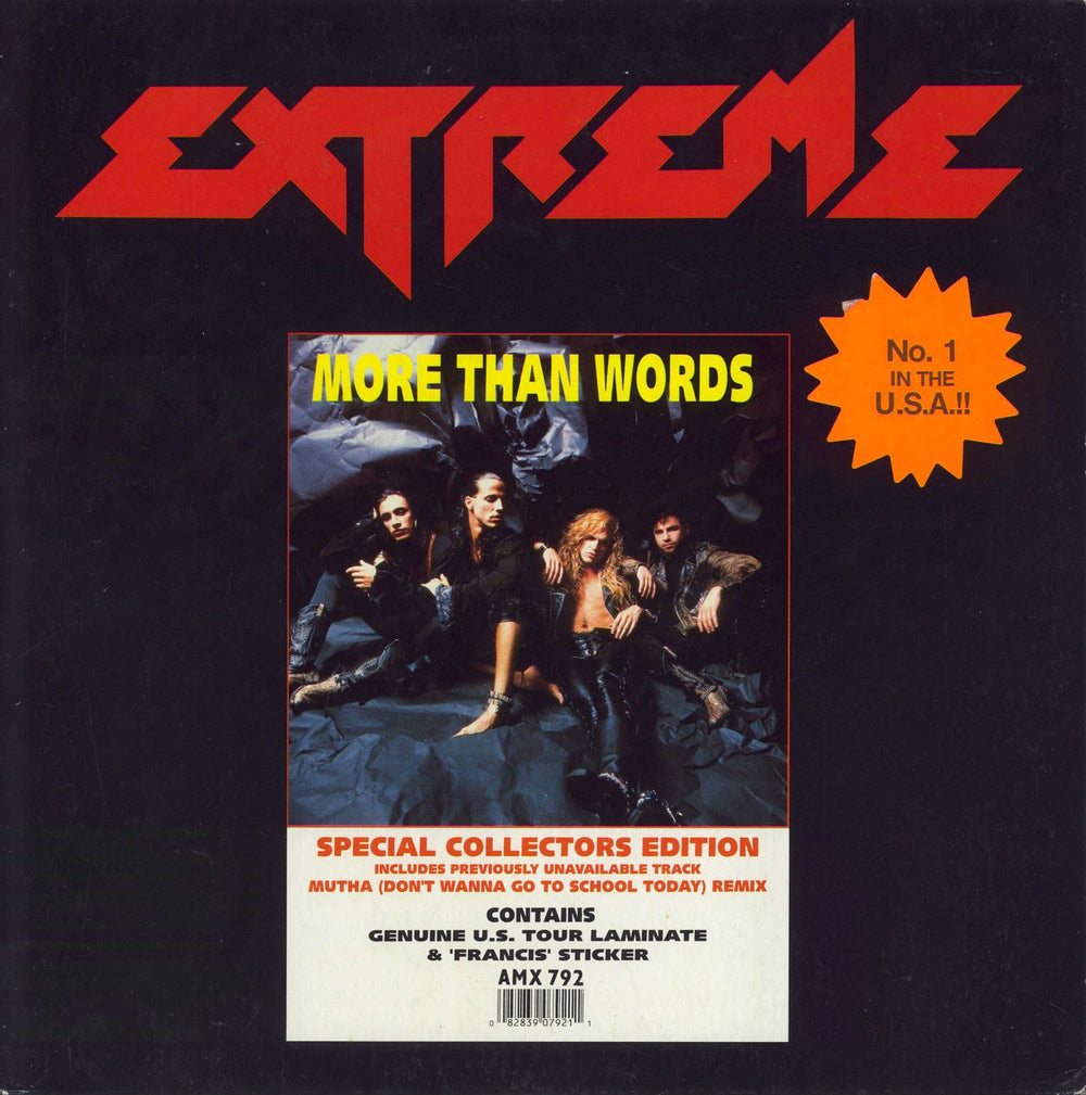 Extreme More Than Words - envelope + sticker UK 12" vinyl single (12 inch record / Maxi-single) AMX792