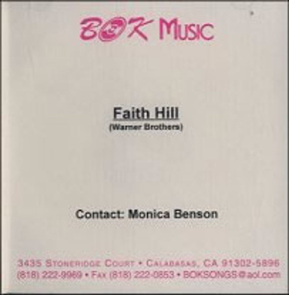 Faith Hill Breathe - 3 track US Promo CD-R acetate CD ACETATE