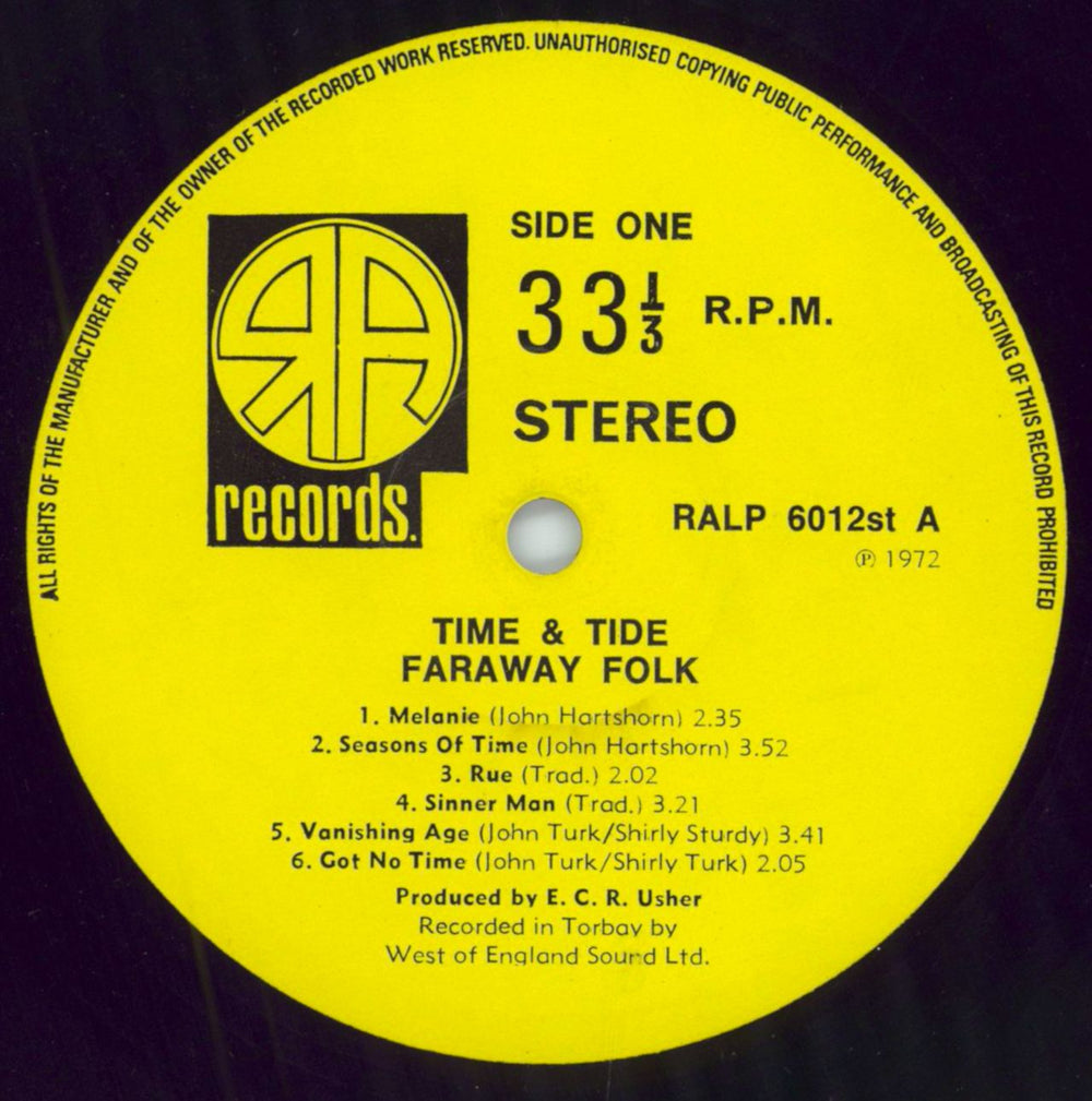 Faraway Folk Time And Tide UK vinyl LP album (LP record) 4B-LPTI788481