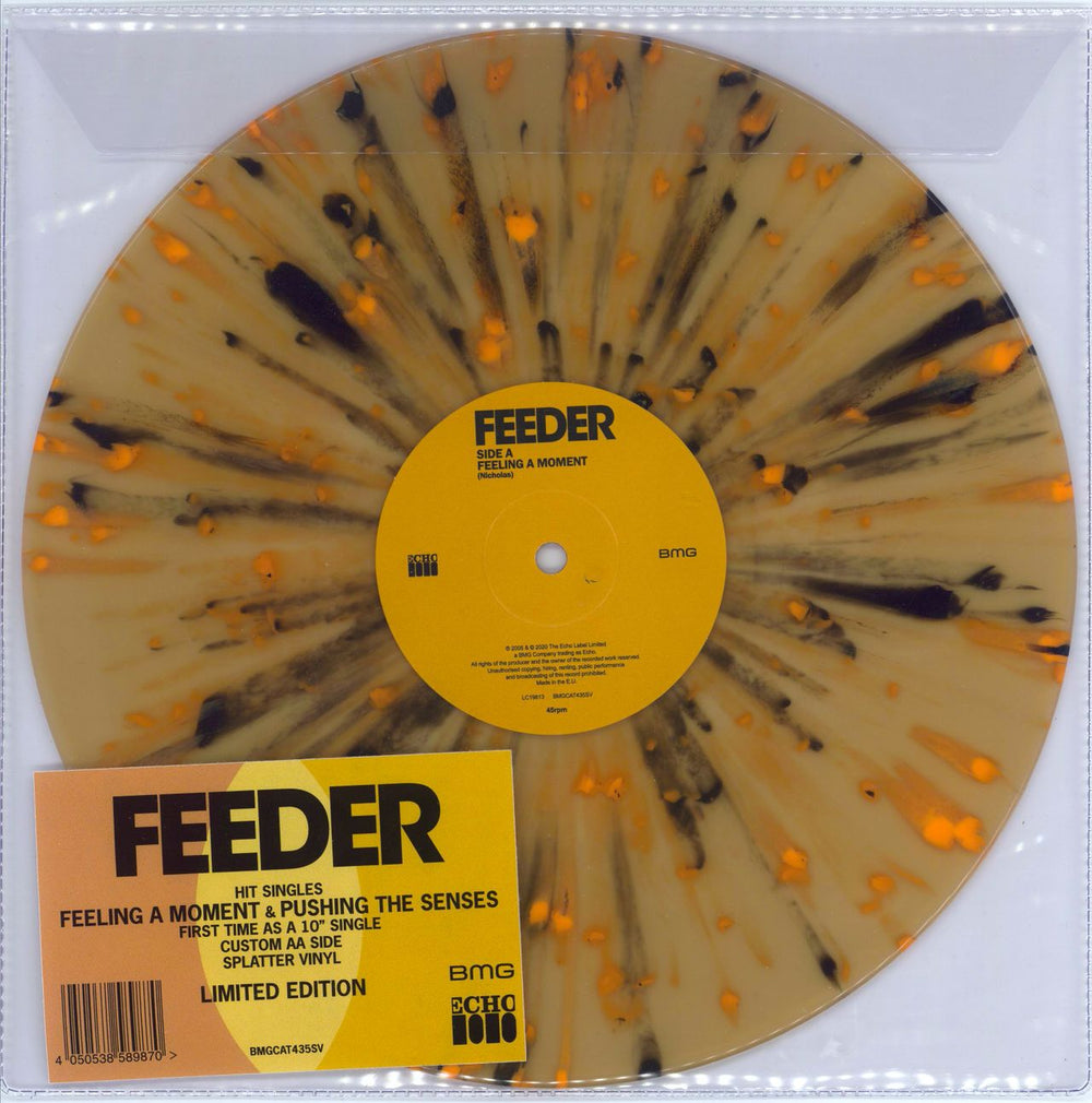 Feeder Feeling A Moment & Pushing The Senses - Splatter Vinyl UK 10" vinyl single (10 inch record) BMGCAT435SV