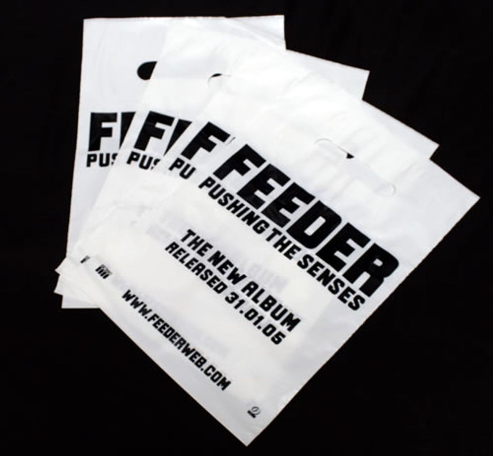 Feeder Pushing The Senses - Set Of Four Carrier Bags UK Promo memorabilia SET OF FOUR CARRIER BAGS