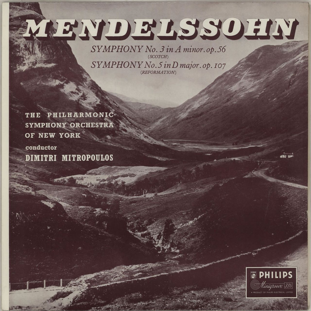 Felix Mendelssohn Symphony No. 3 In A Minor, Op. 56 "Scotch" UK vinyl LP album (LP record) ABL3082