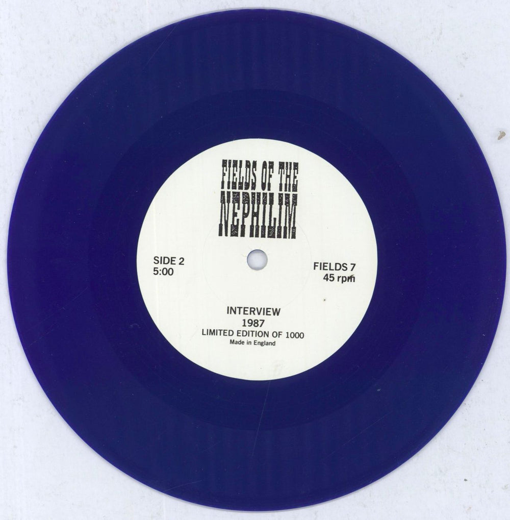 Fields Of The Nephilim Interview 1987 UK 7" vinyl single (7 inch record / 45)