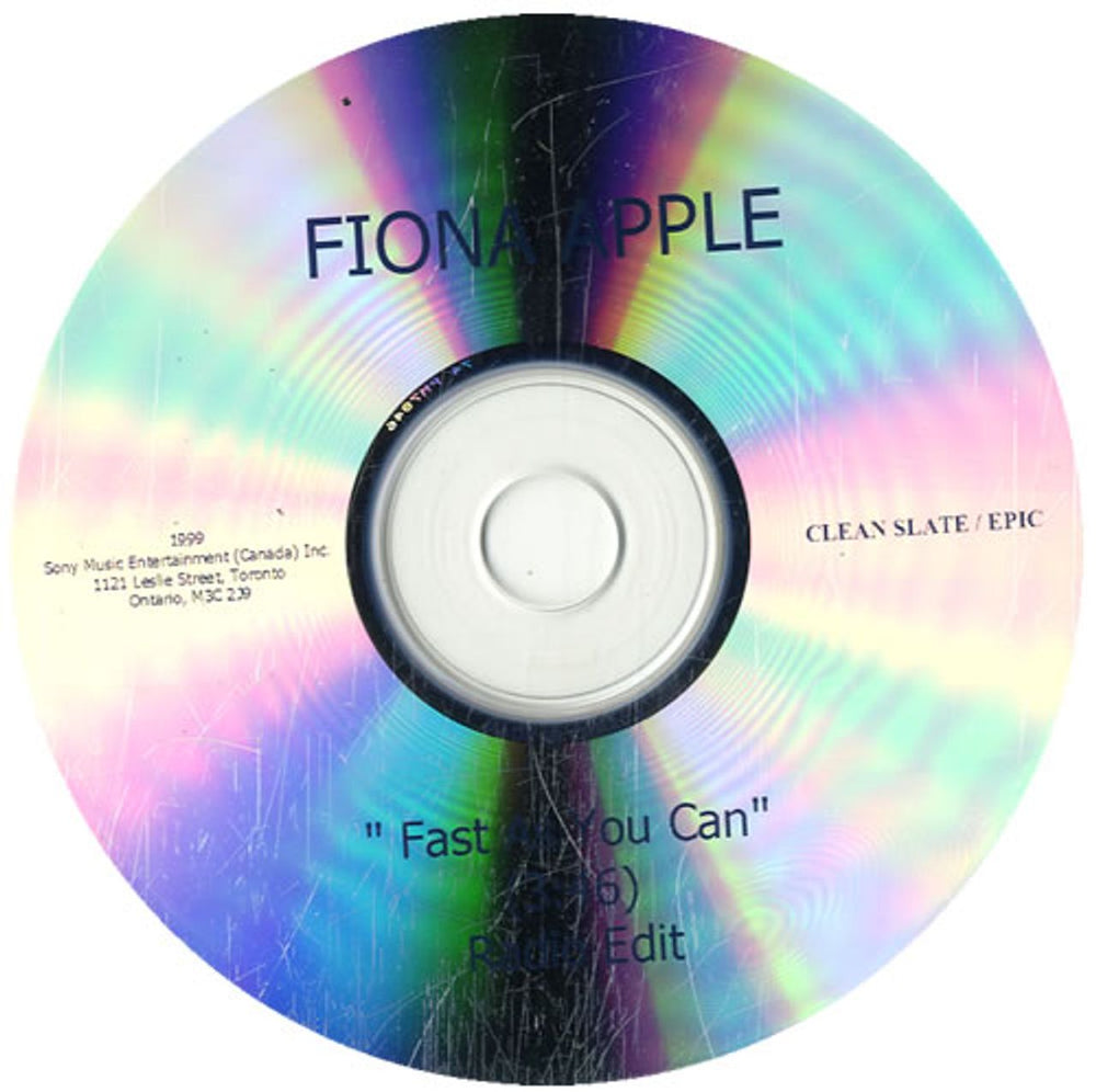 Fiona Apple Fast As You Can Canadian Promo CD-R acetate CD ACETATE