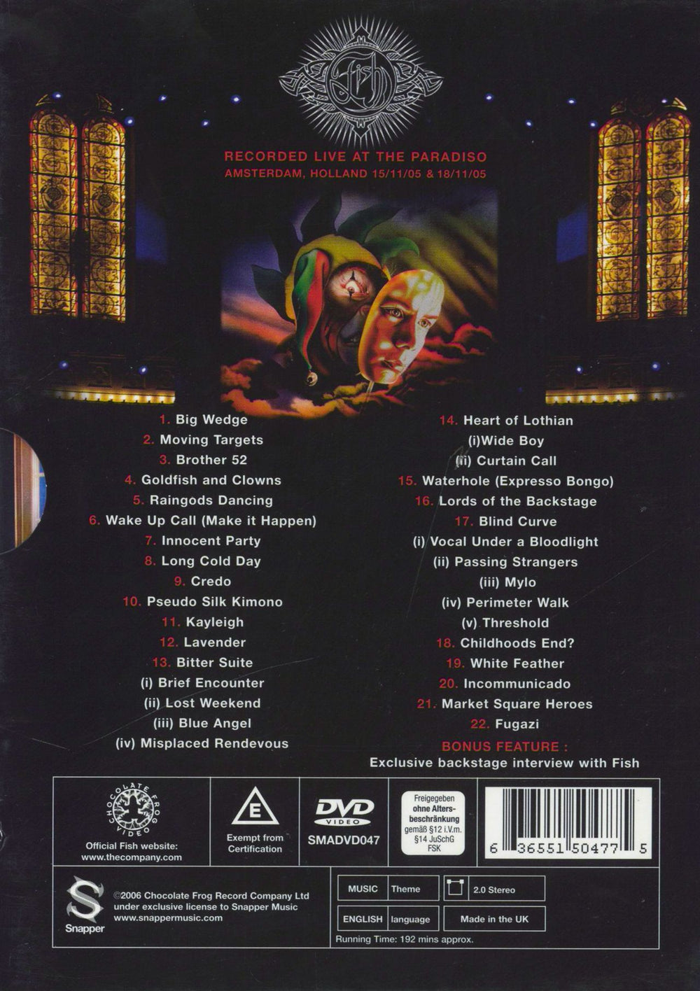 Fish Return To Childhood UK DVD