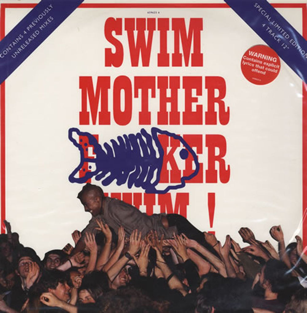 Fishbone Swim Mother F***er - Clear Vinyl UK 12" vinyl single (12 inch record / Maxi-single) 659625-6