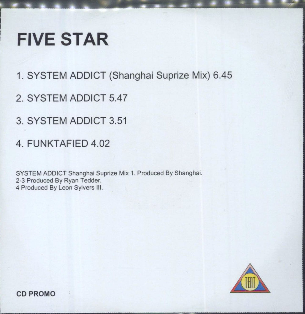 Five Star System Addict UK Promo CD-R acetate CD-R ACETATE