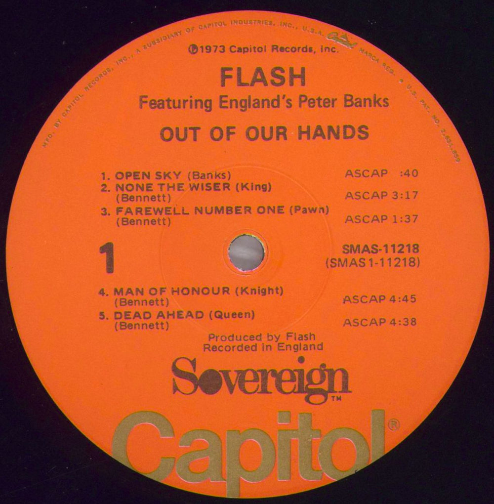 Flash (70s) Out Of Our Hands Canadian vinyl LP album (LP record) F-SLPOU825234