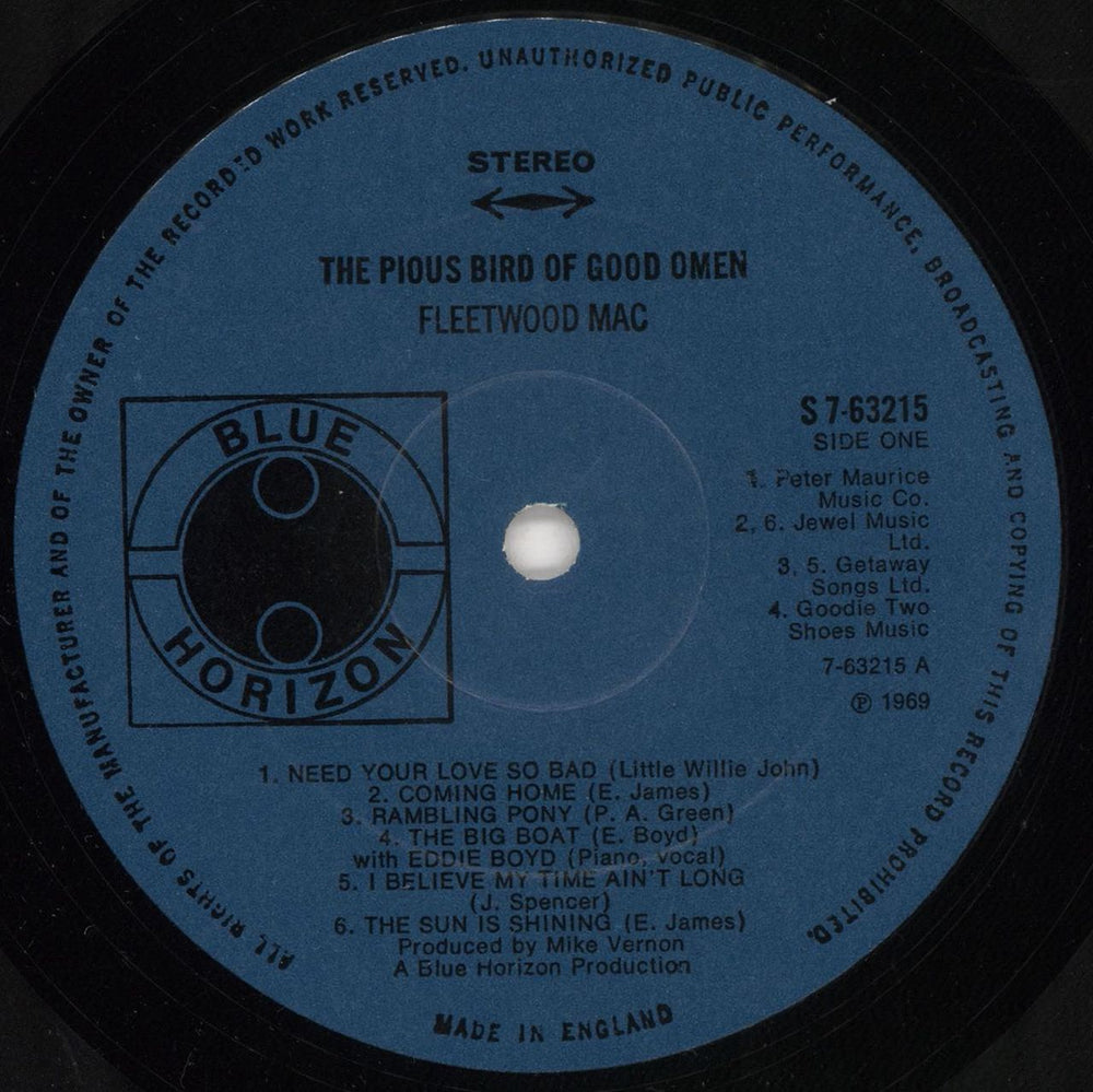Fleetwood Mac The Pious Bird Of Good Omen - 3rd UK vinyl LP album (LP record) MACLPTH333322
