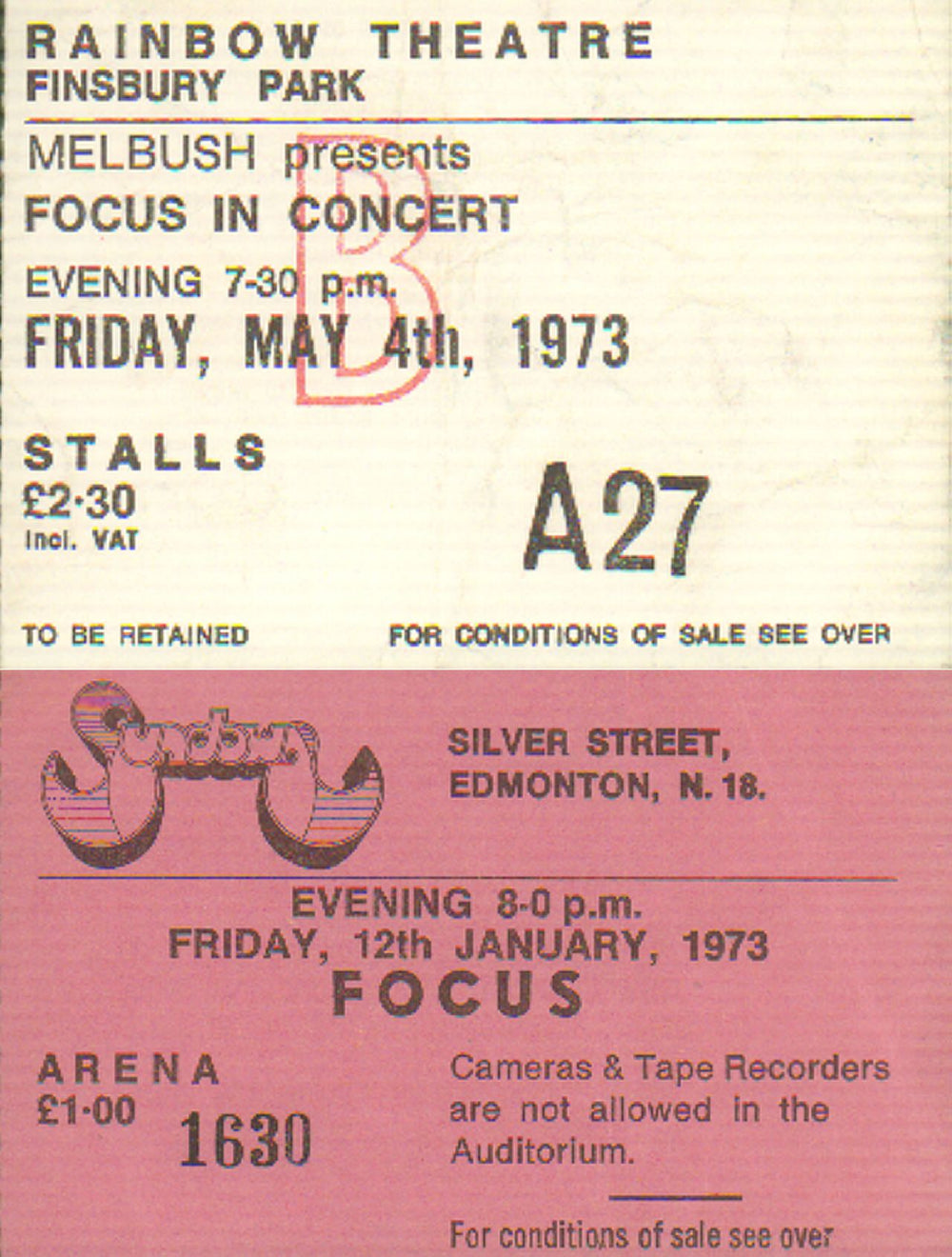 Focus Focus In Concert + Ticket stubs UK tour programme FOCTRFO643124