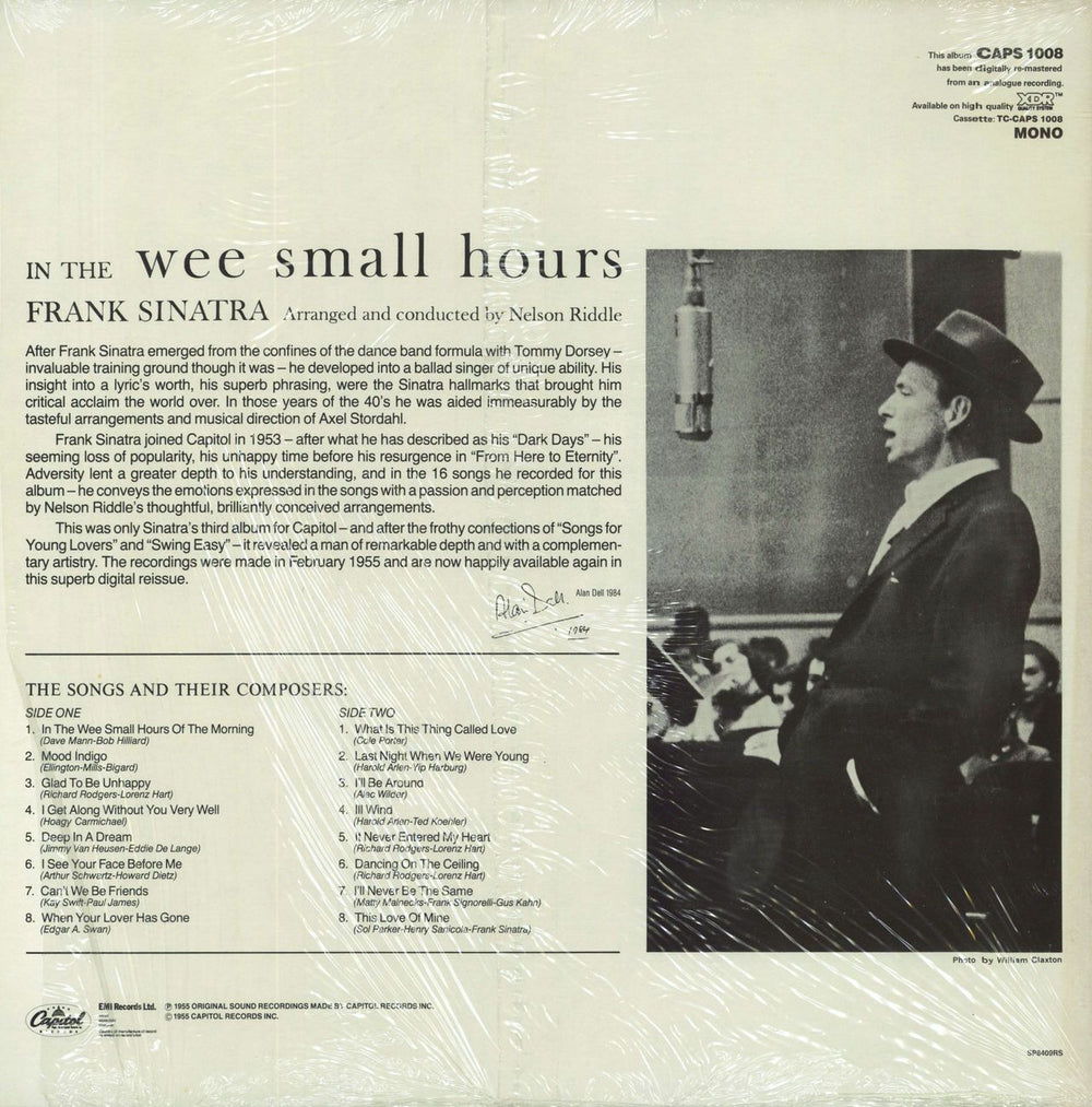 Frank Sinatra In The Wee Small Hours + Hype Sticker UK vinyl LP album (LP record)