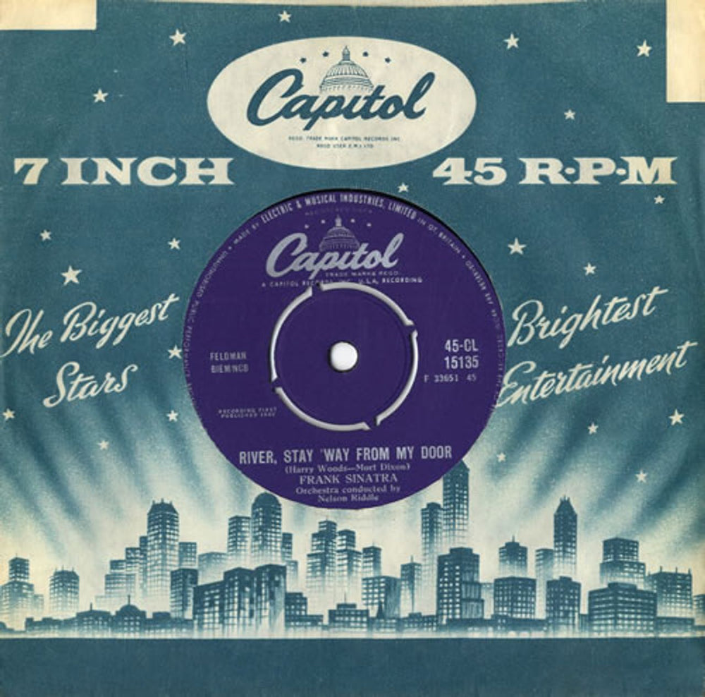 Frank Sinatra River, Stay 'Way From My Door UK 7" vinyl single (7 inch record / 45) 45-CL15135