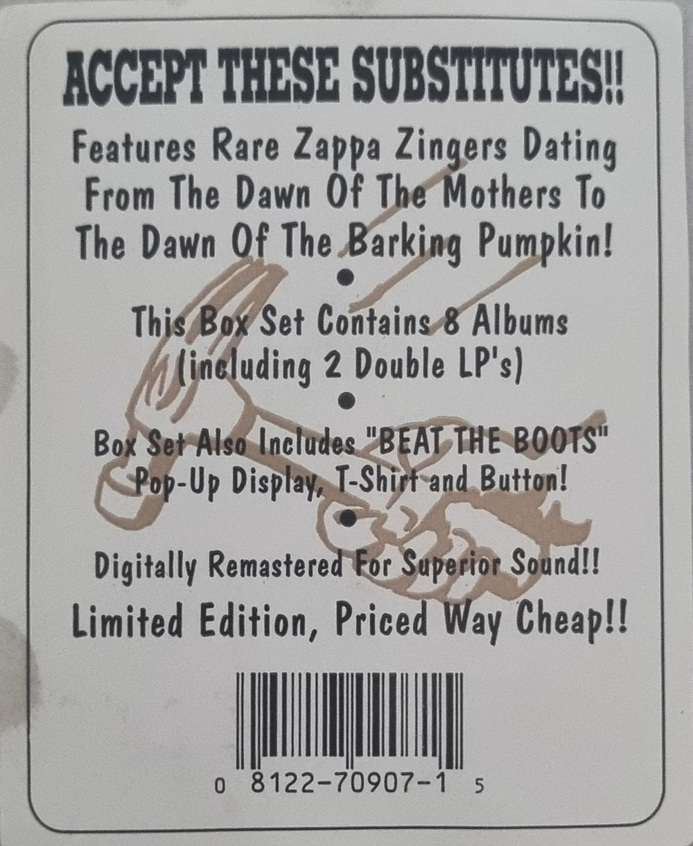 Frank Zappa Beat The Boots + T-shirt US Vinyl Box Set Deleted