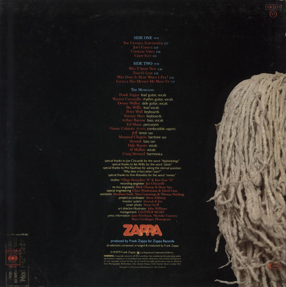 Frank Zappa Joe's Garage Act I - promo stamped UK vinyl LP album (LP record)