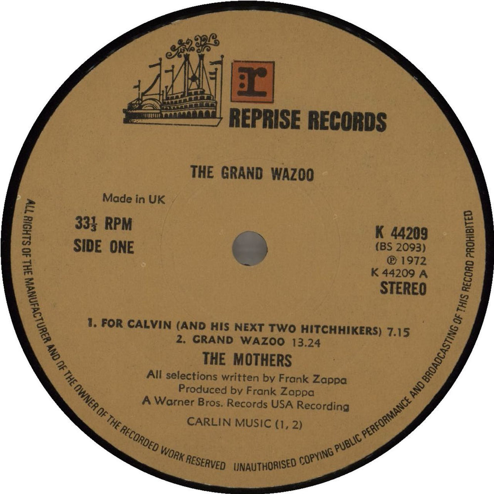 Frank Zappa The Grand Wazoo - 2nd UK vinyl LP album (LP record) ZAPLPTH643460