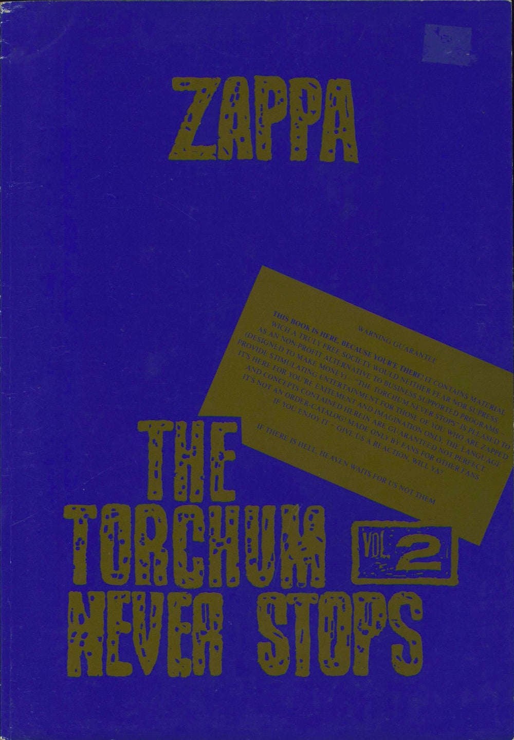 Frank Zappa The Torchum Never Stops Vol. 2 German book BOOK