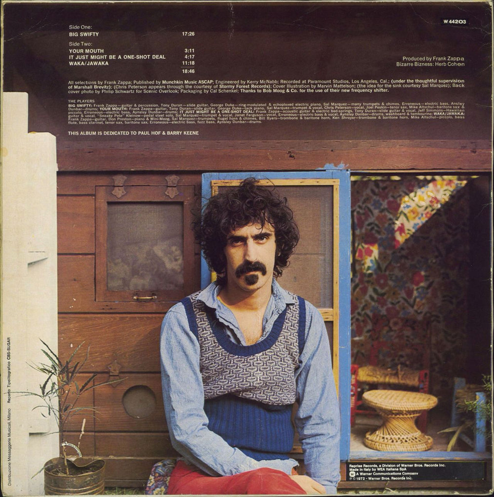 Frank Zappa Waka/Jawaka - Hot Rats Italian vinyl LP album (LP record)