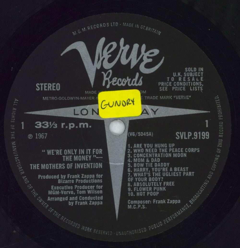 Frank Zappa We're Only In It For The Money - 1st - WOS UK vinyl LP album (LP record) ZAPLPWE818544