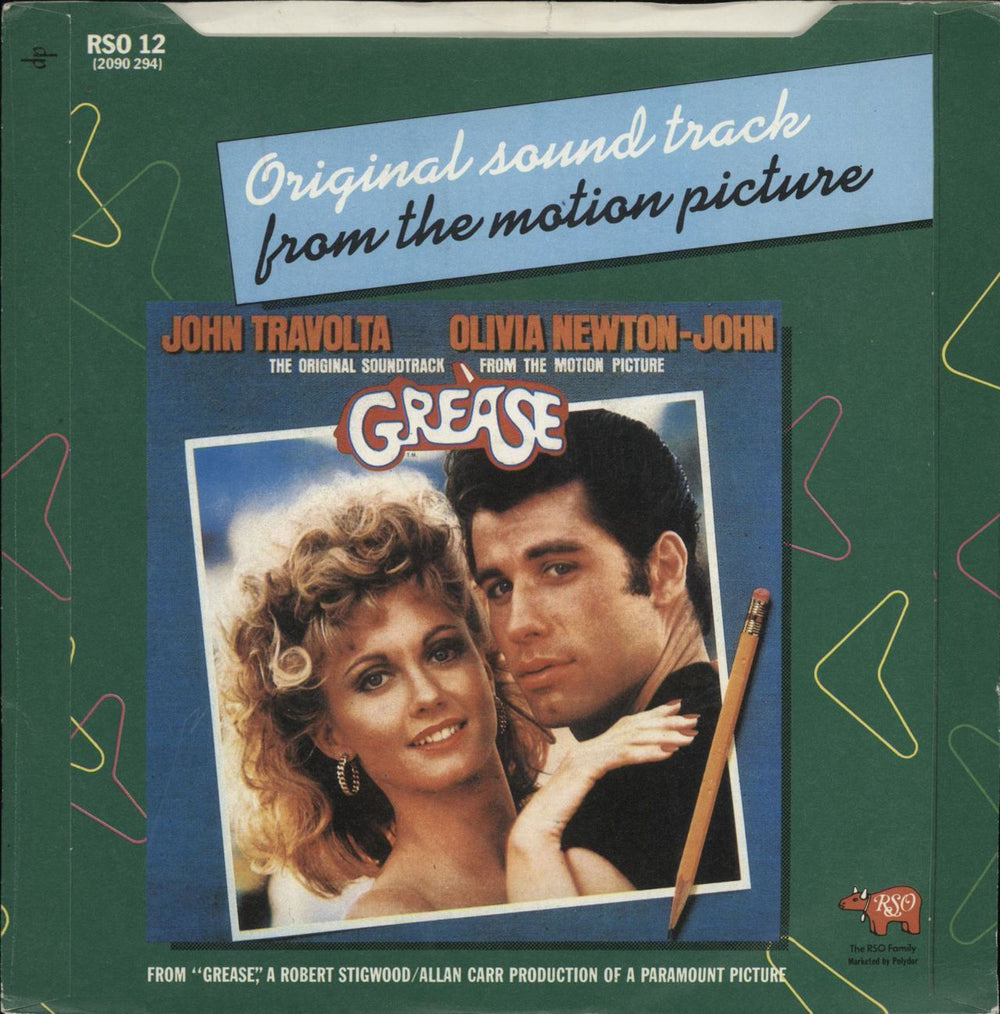 Frankie Valli Grease + UK P/s South African 7" vinyl single (7 inch record / 45)