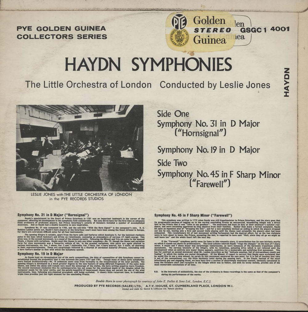 Franz Joseph Haydn Haydn Symphonies UK vinyl LP album (LP record)