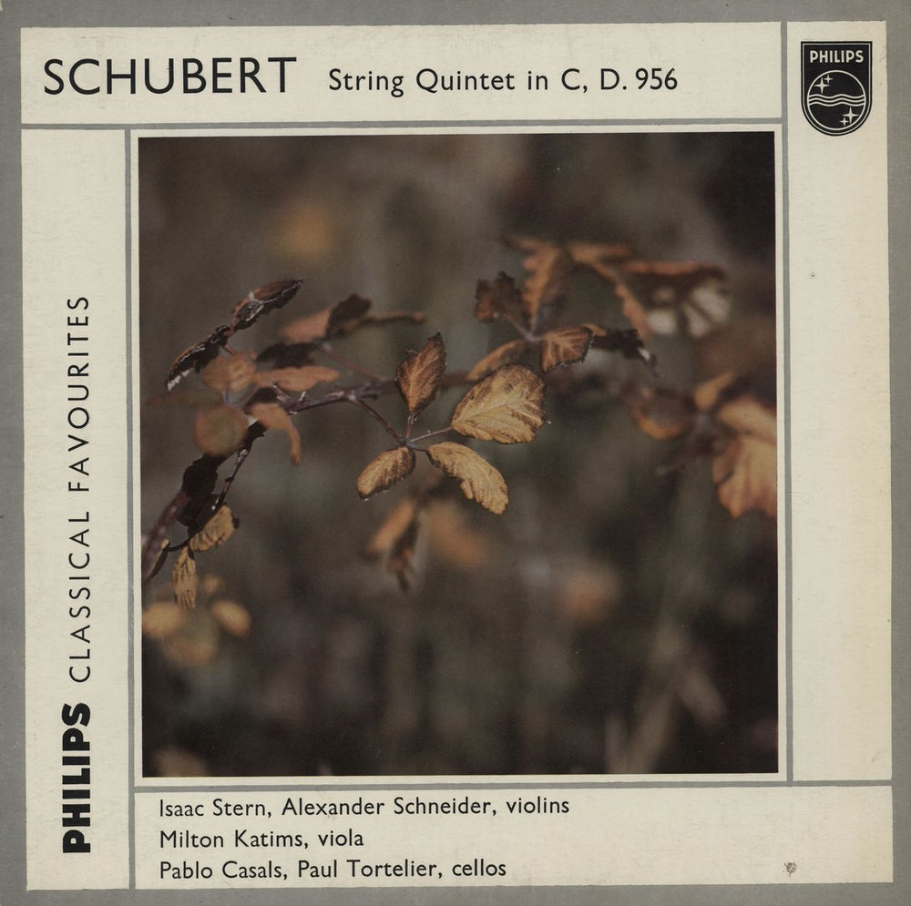 Franz Schubert String Quintet In C, D.956 UK vinyl LP album (LP record) GBL5624