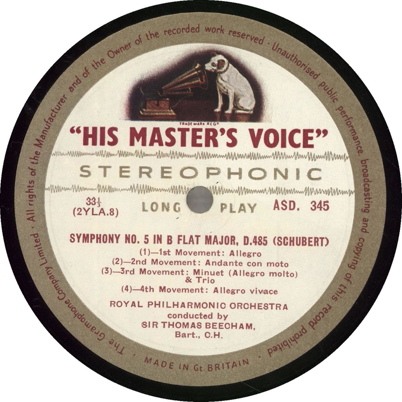 Symphonies　And　Franz　UK　Schubert　Vinyl　Nos.　1st　LP　—